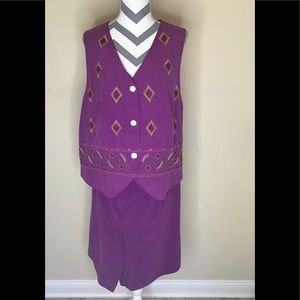 August Max Woman Vest & Split Culottes Skirt Size 16 &. 18